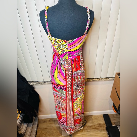 Muse Vibrant Multicolor Sleeveless Embellished Maxi Dress Size 8 - Picture 5 of 7